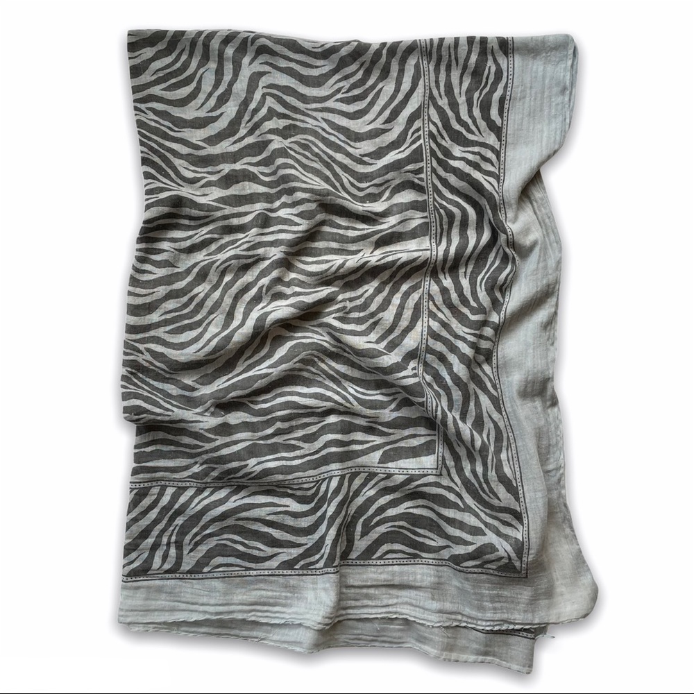 Large Vintage Zebra Print Scarf